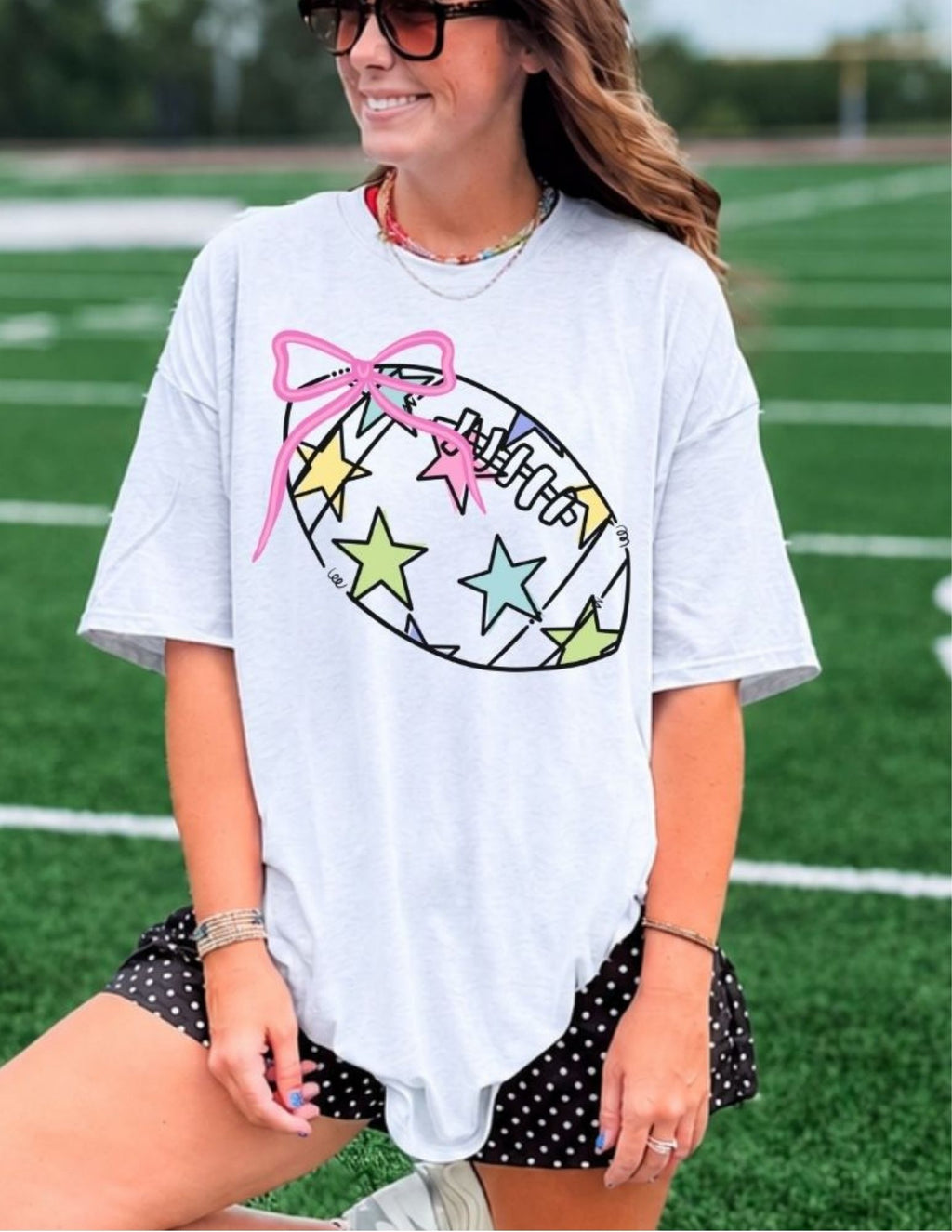 Preppy Stars Football with Bow