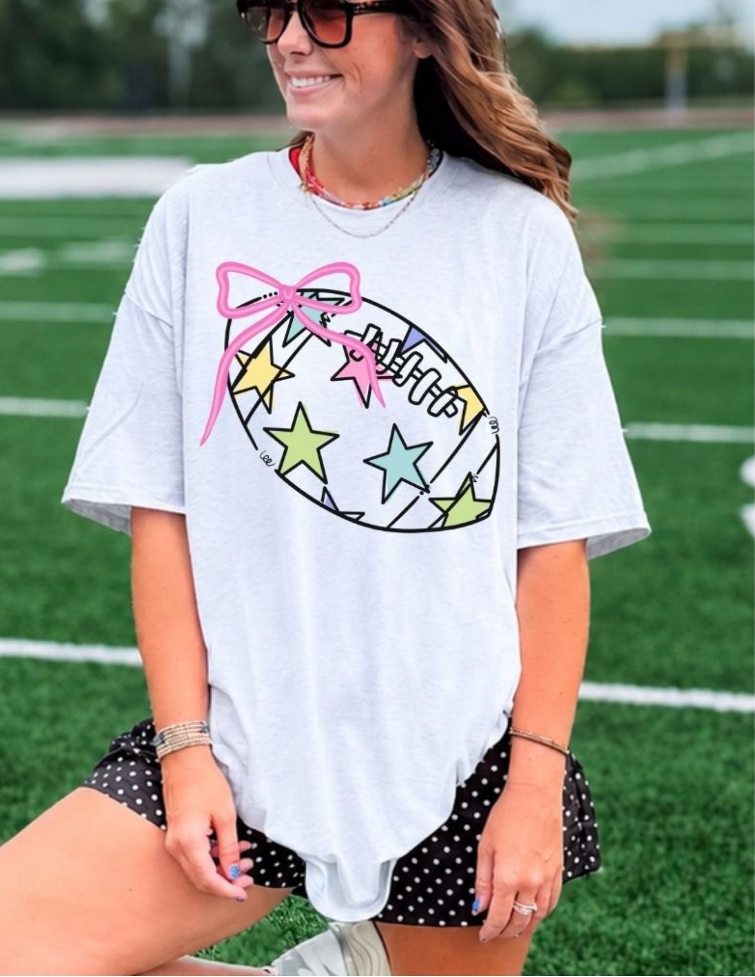 Preppy Stars Football with Bow